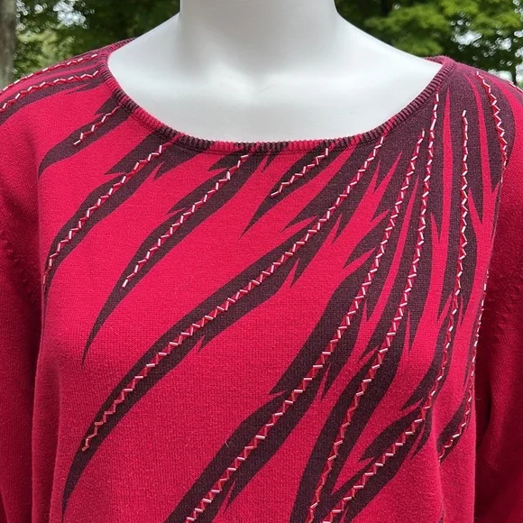 Bob Mackie Wearable Art designer sweater 1X - Picture 2 of 9